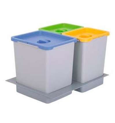 Paquete de 2 cubos de basura colgantes, cubos de basura pequeños para  gabinetes de cocina, papeleras de plástico para escritorio, cubo de basura  para