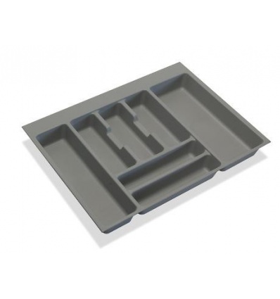 Cubertero para cajón de 70 cm de ancho con múltiples espacios hecho en  plástico gris Óptima